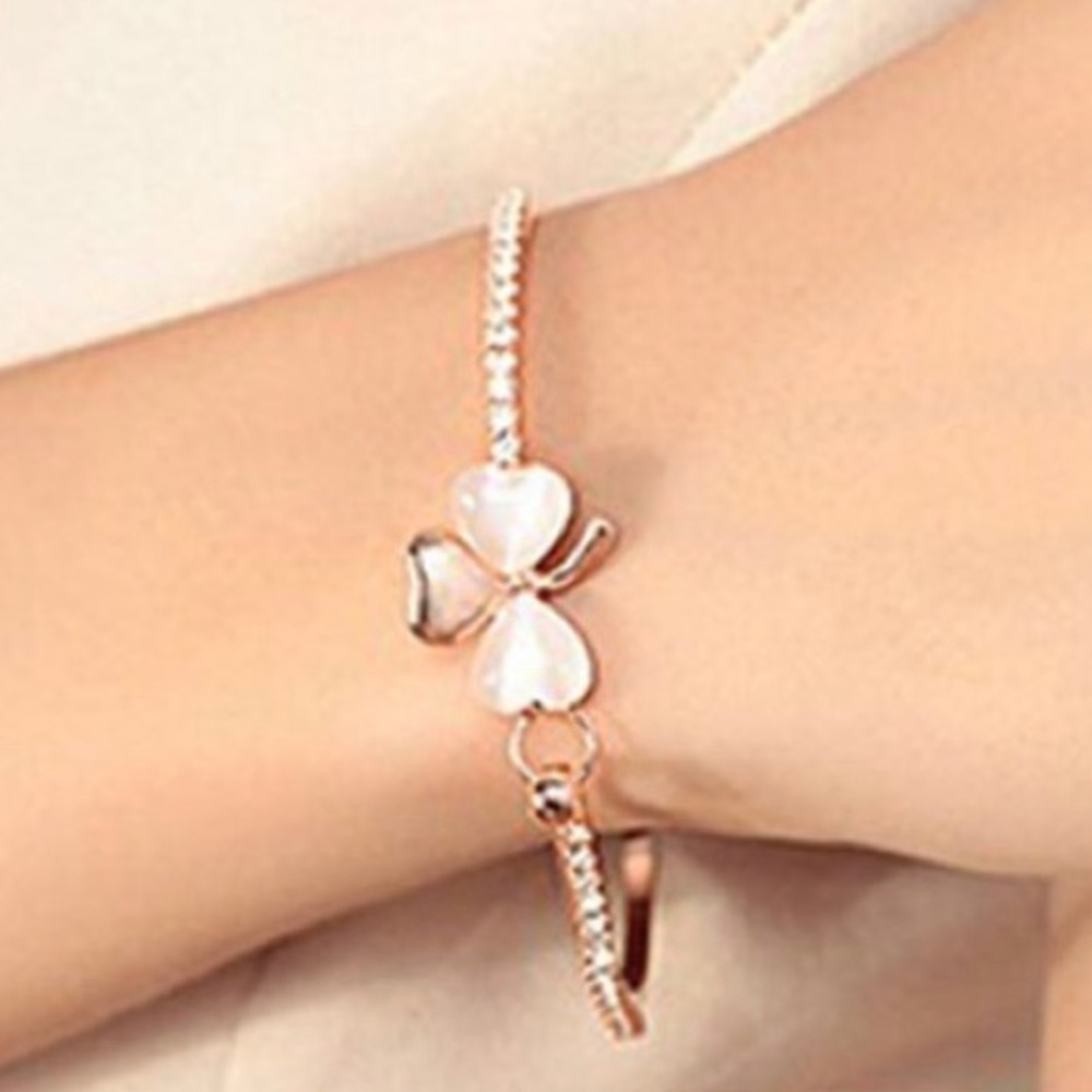 Rose Gold Shamrock Bangle - Picture 2 of 4